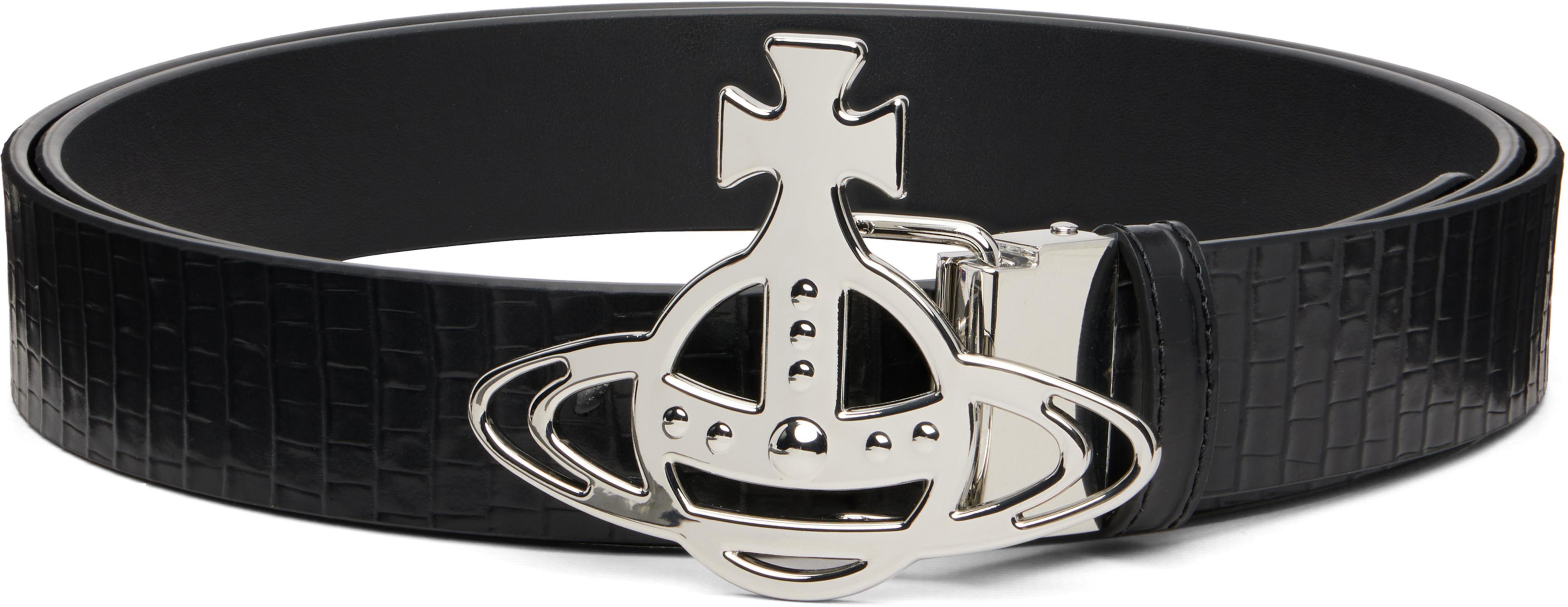 Black Line Orb Buckle Belt by VIVIENNE WESTWOOD