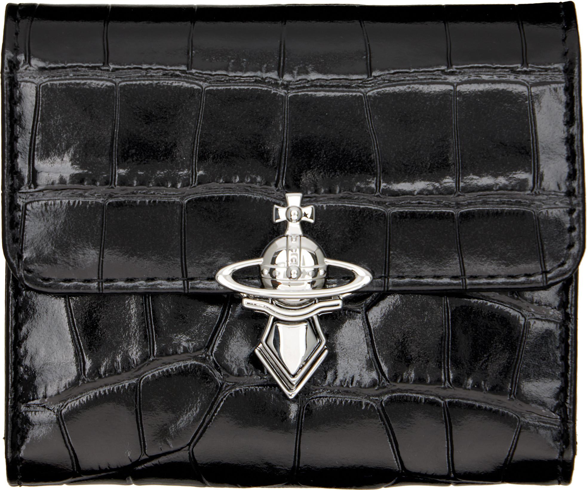 Black Orb Clasp Wallet by VIVIENNE WESTWOOD