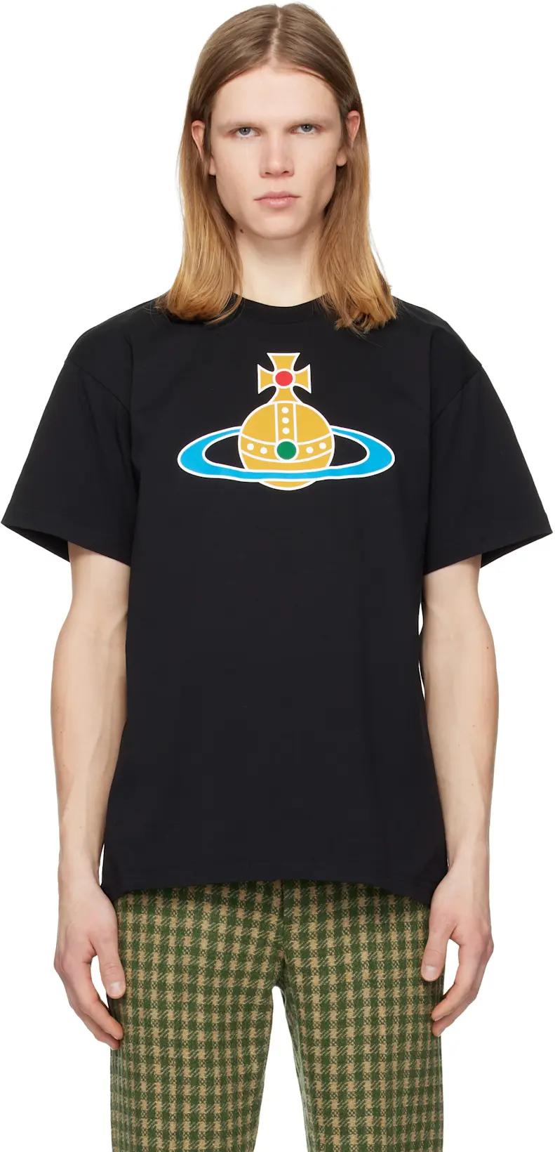 Black Oversized Orb Classic T-shirt by VIVIENNE WESTWOOD