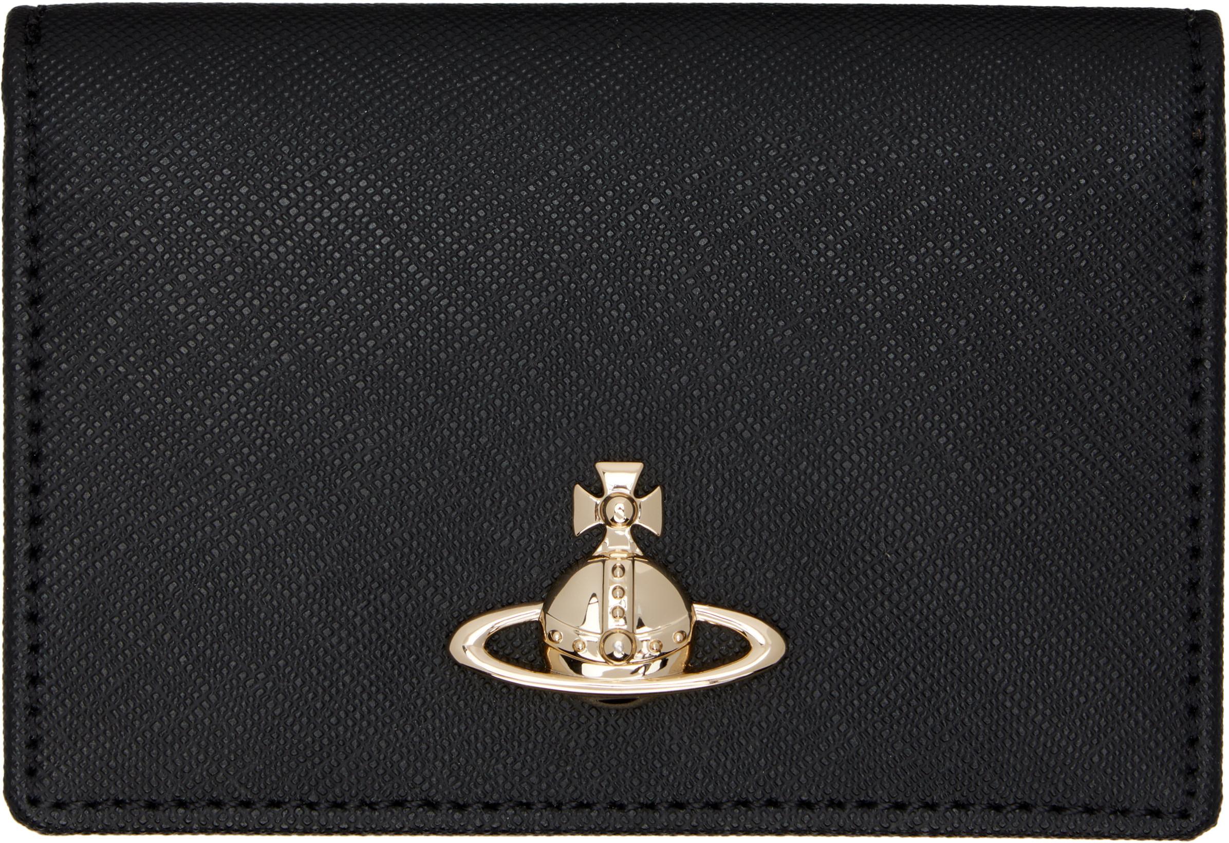 Black Saffiano Card Holder by VIVIENNE WESTWOOD