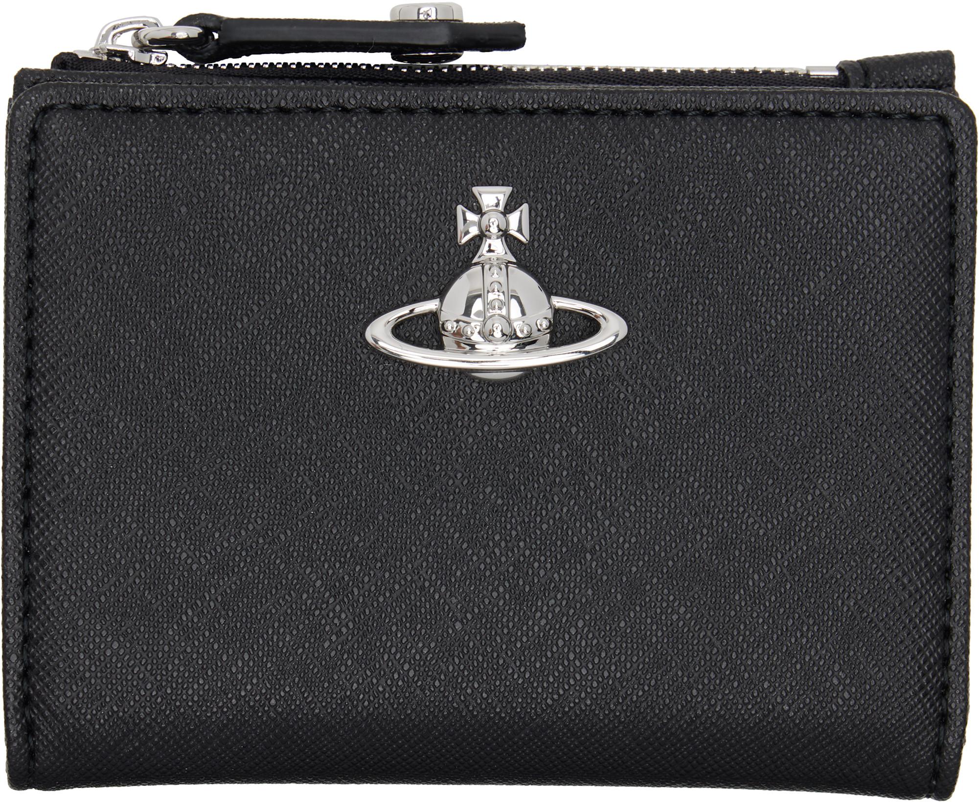 Black Slim Flap Card Holder by VIVIENNE WESTWOOD