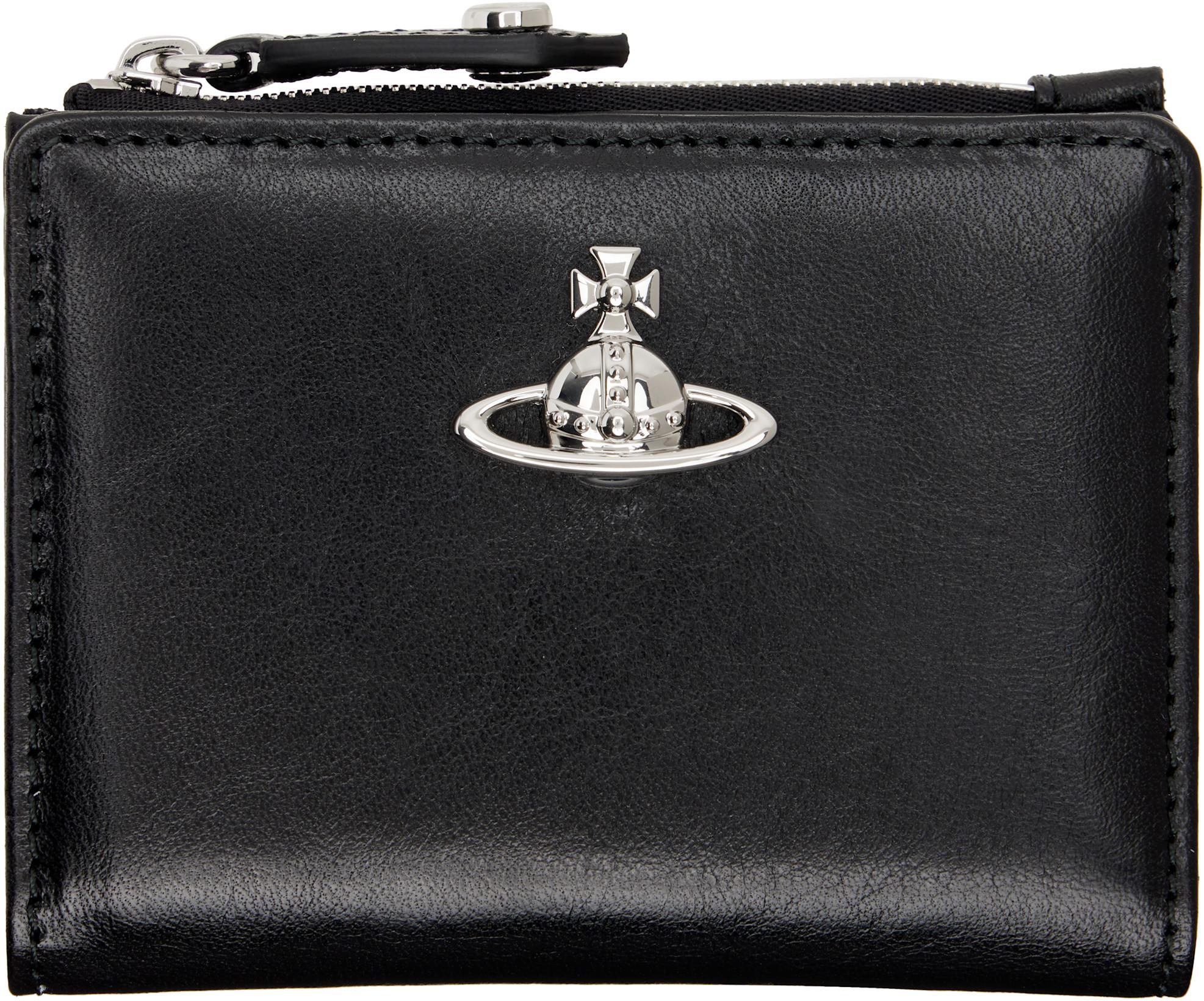 Black Slim Flap Card Holder by VIVIENNE WESTWOOD