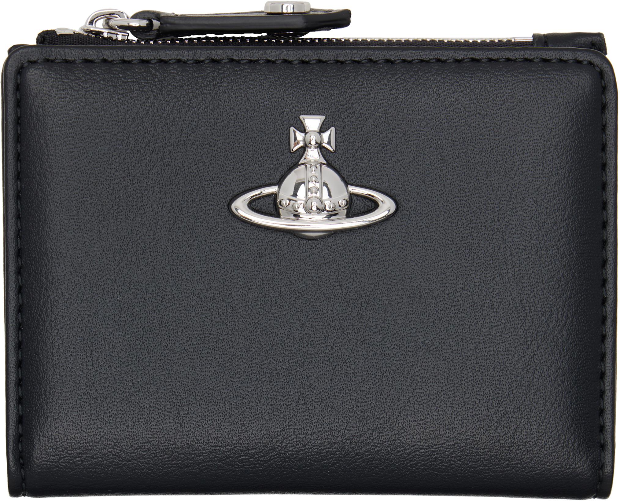 Black Slim Flap Card Holder by VIVIENNE WESTWOOD