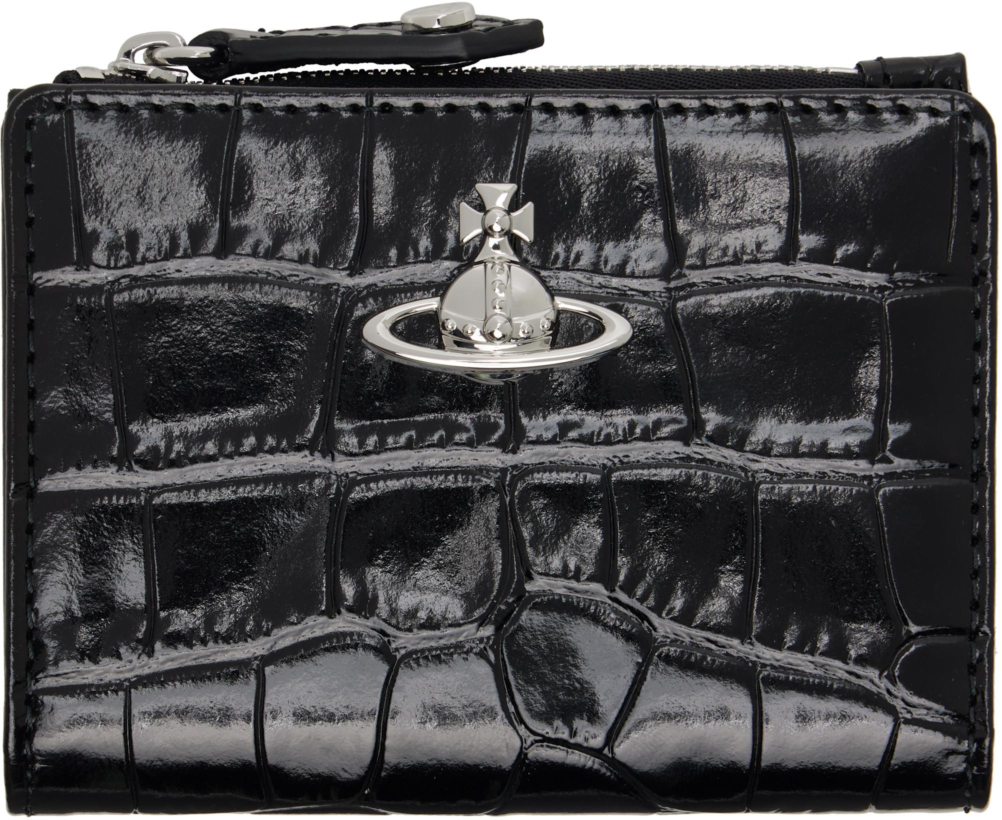 Black Slim Flap Card Holder by VIVIENNE WESTWOOD