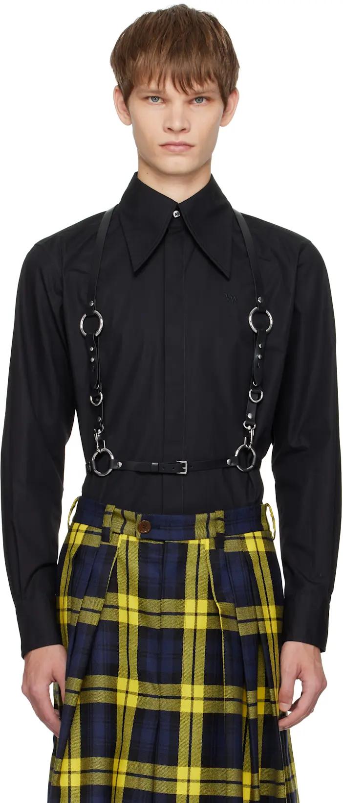 Black Smooth Leather Harness by VIVIENNE WESTWOOD