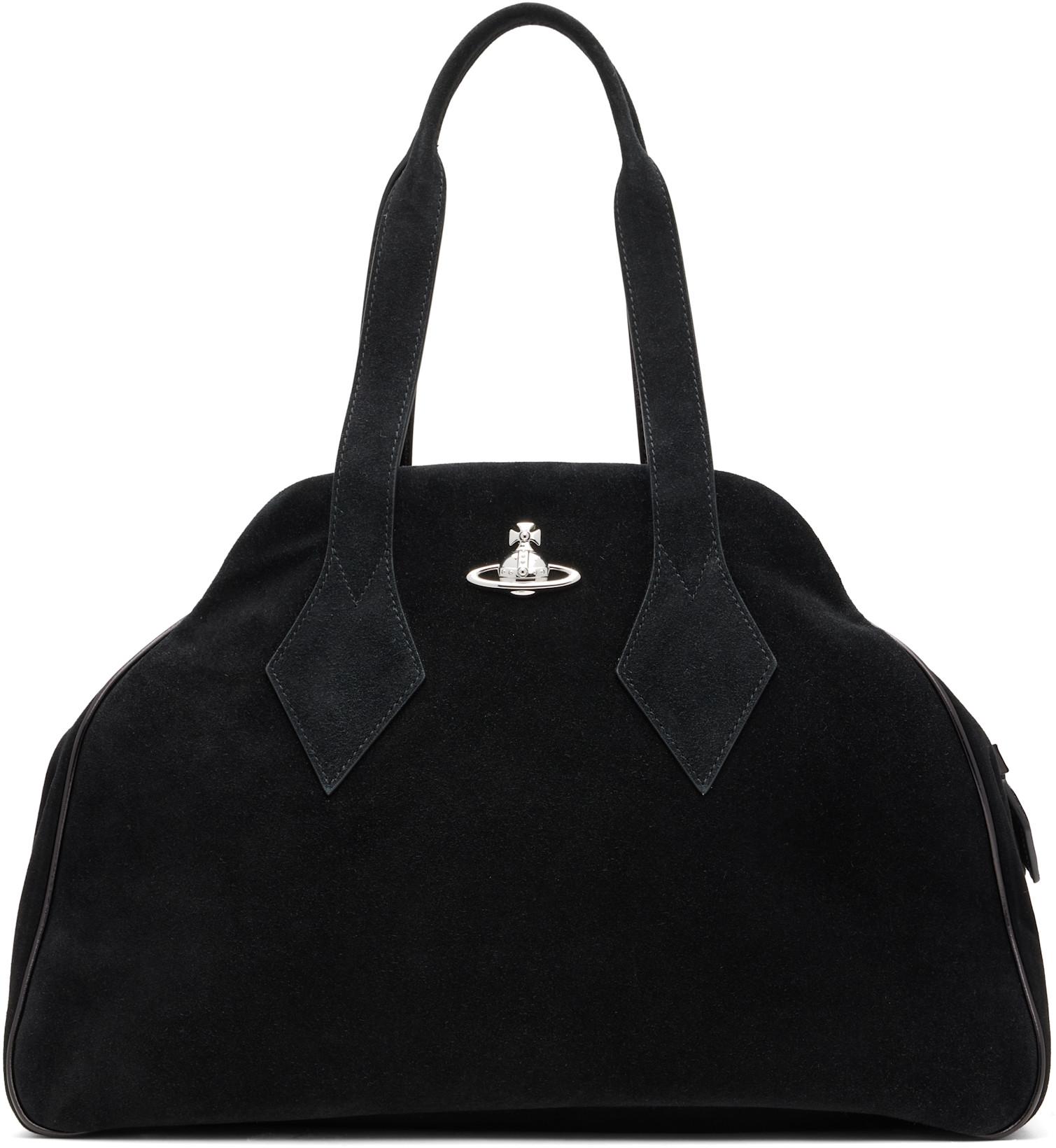 Black Suede Yasmine Large Tote by VIVIENNE WESTWOOD
