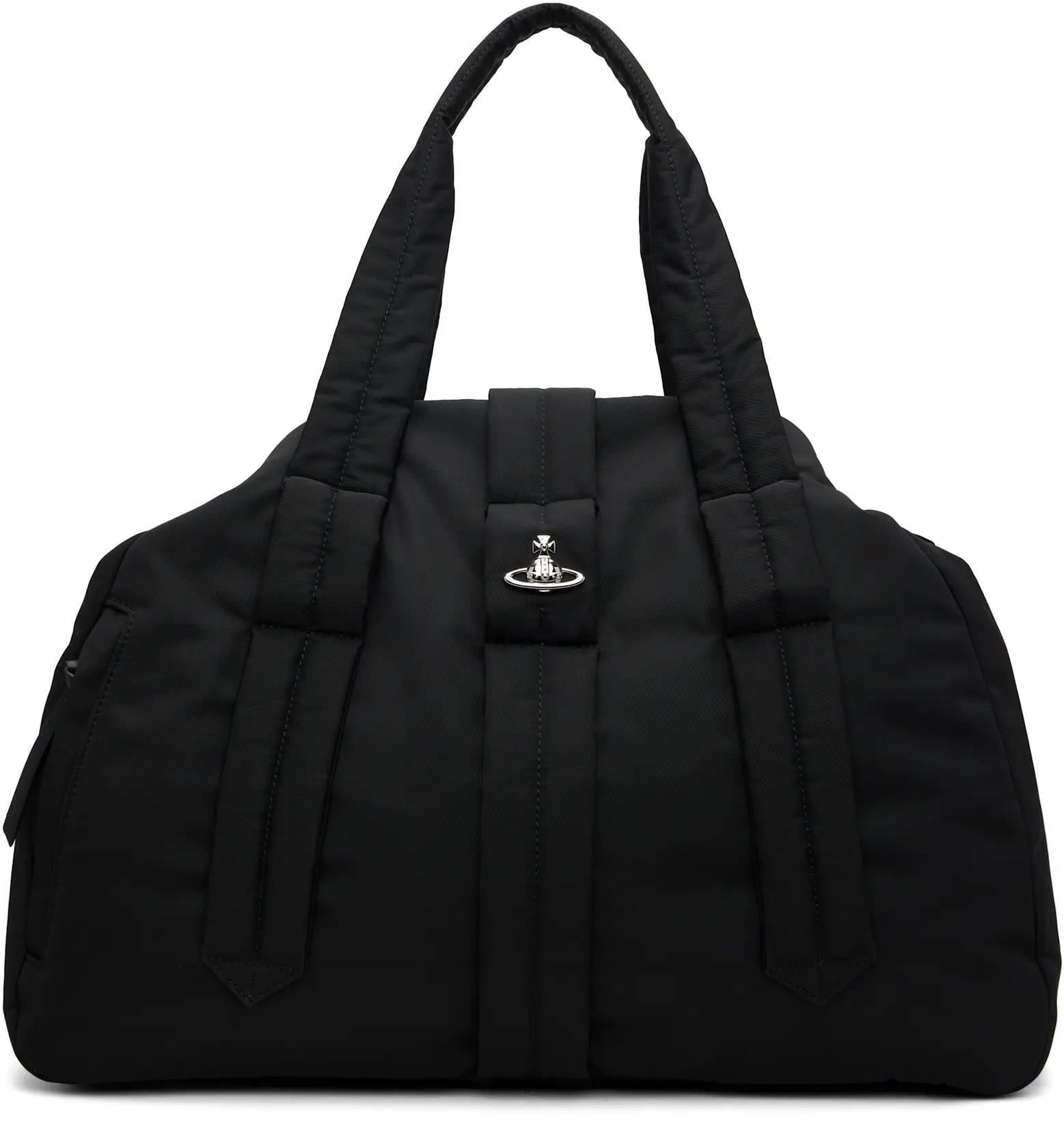 Black Utility Drill Sidney Weekender Duffle Bag by VIVIENNE WESTWOOD