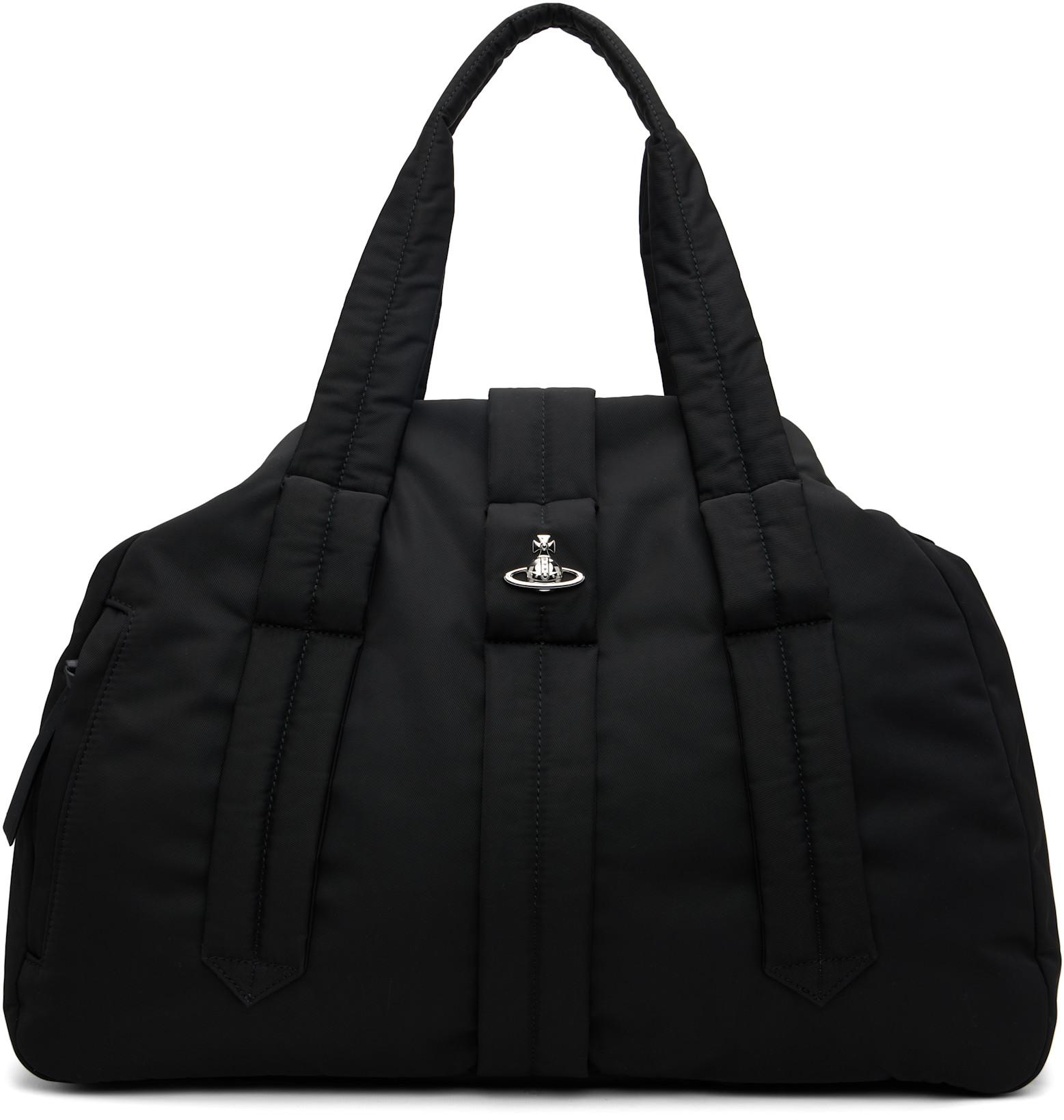 Black Utility Drill Sidney Weekender Duffle Bag by VIVIENNE WESTWOOD