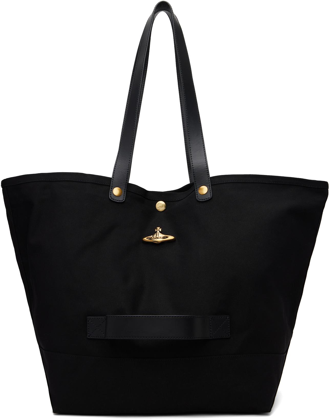 Black Utility Small Shopper Tote by VIVIENNE WESTWOOD