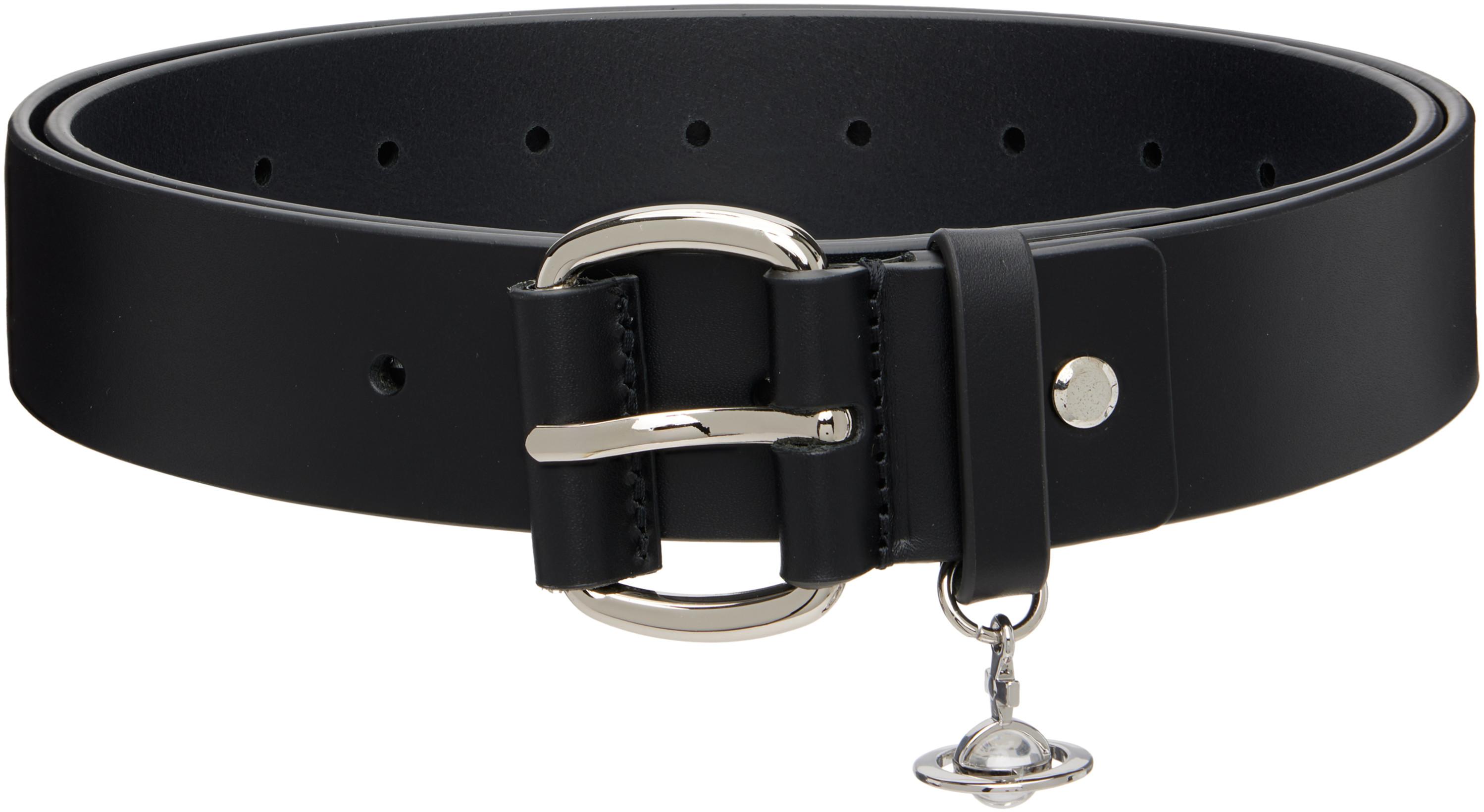 Black Wide Alex Charm Belt by VIVIENNE WESTWOOD