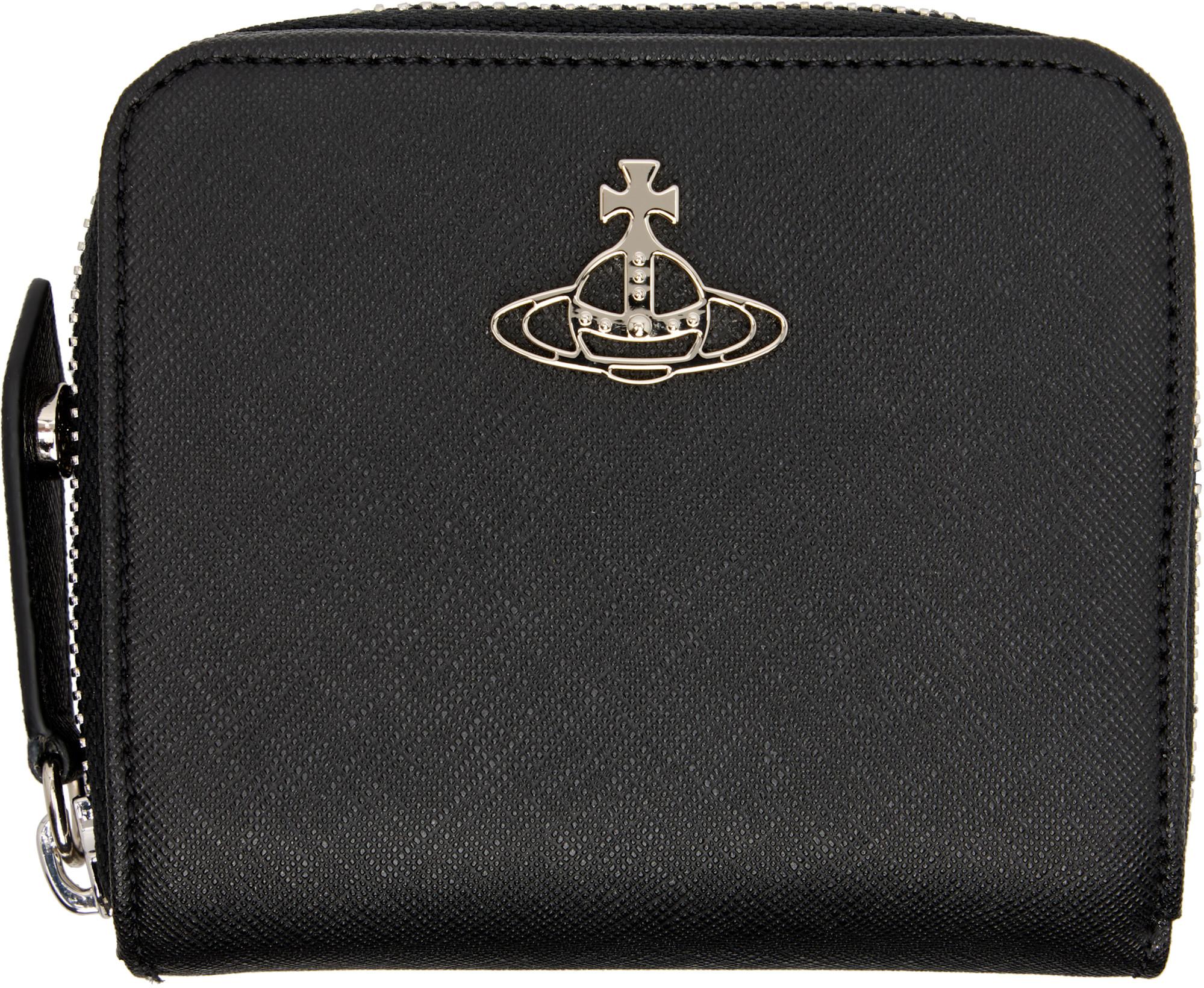 Black Zip Medium Wallet by VIVIENNE WESTWOOD