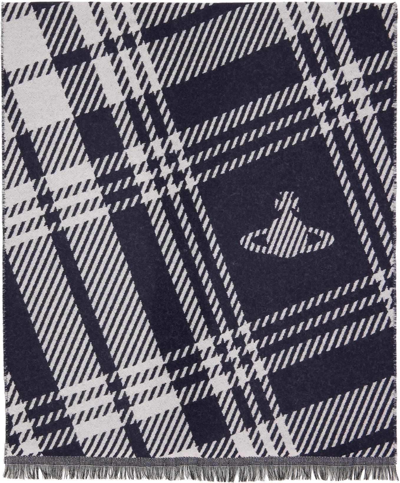 Black & Gray Tartan Scarf by VIVIENNE WESTWOOD Black & Gray Tartan Scarf by VIVIENNE WESTWOOD
