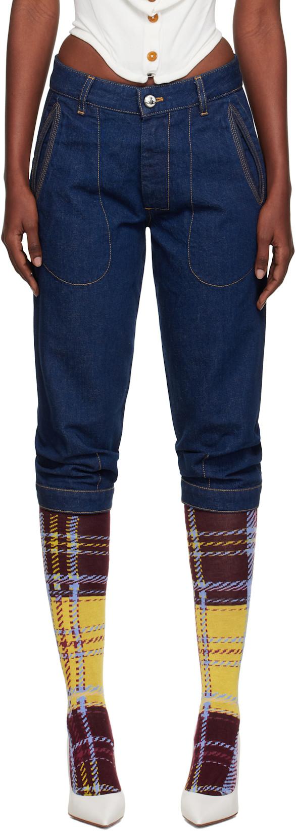 Blue Casa Breeches Jeans by VIVIENNE WESTWOOD