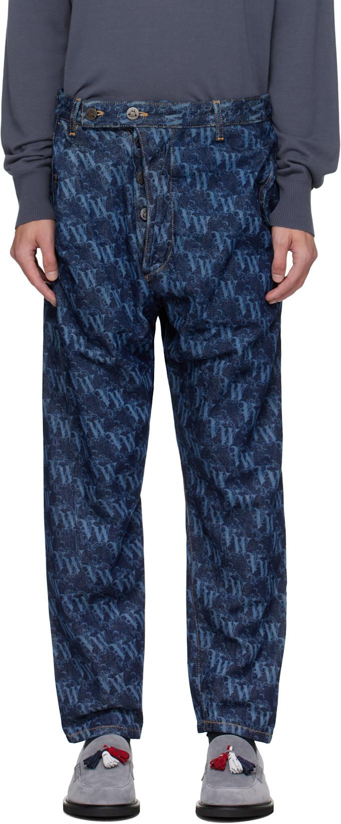 Blue Drunken Jeans by VIVIENNE WESTWOOD