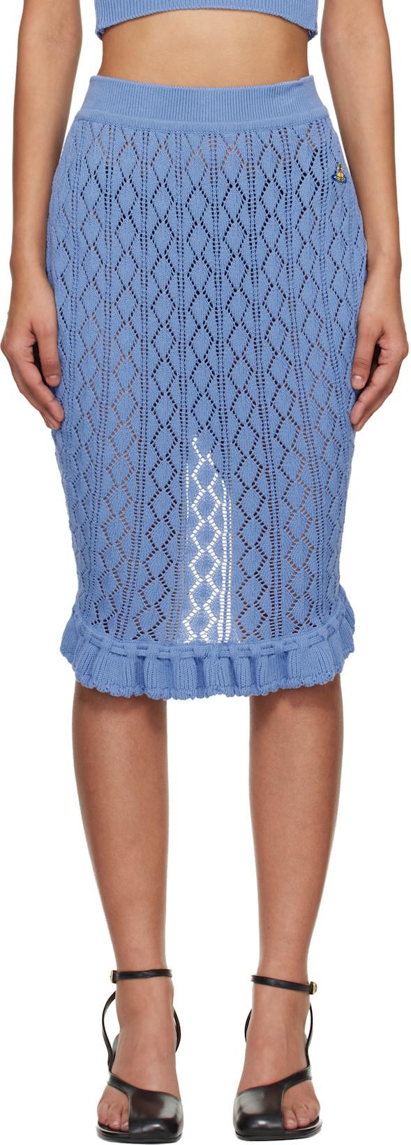 Blue Ella Midi Skirt by VIVIENNE WESTWOOD