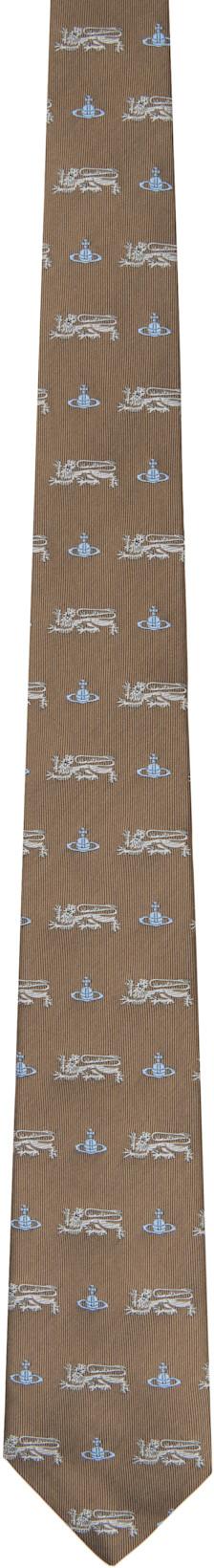 Brown 7cm 'Lion' Tie by VIVIENNE WESTWOOD