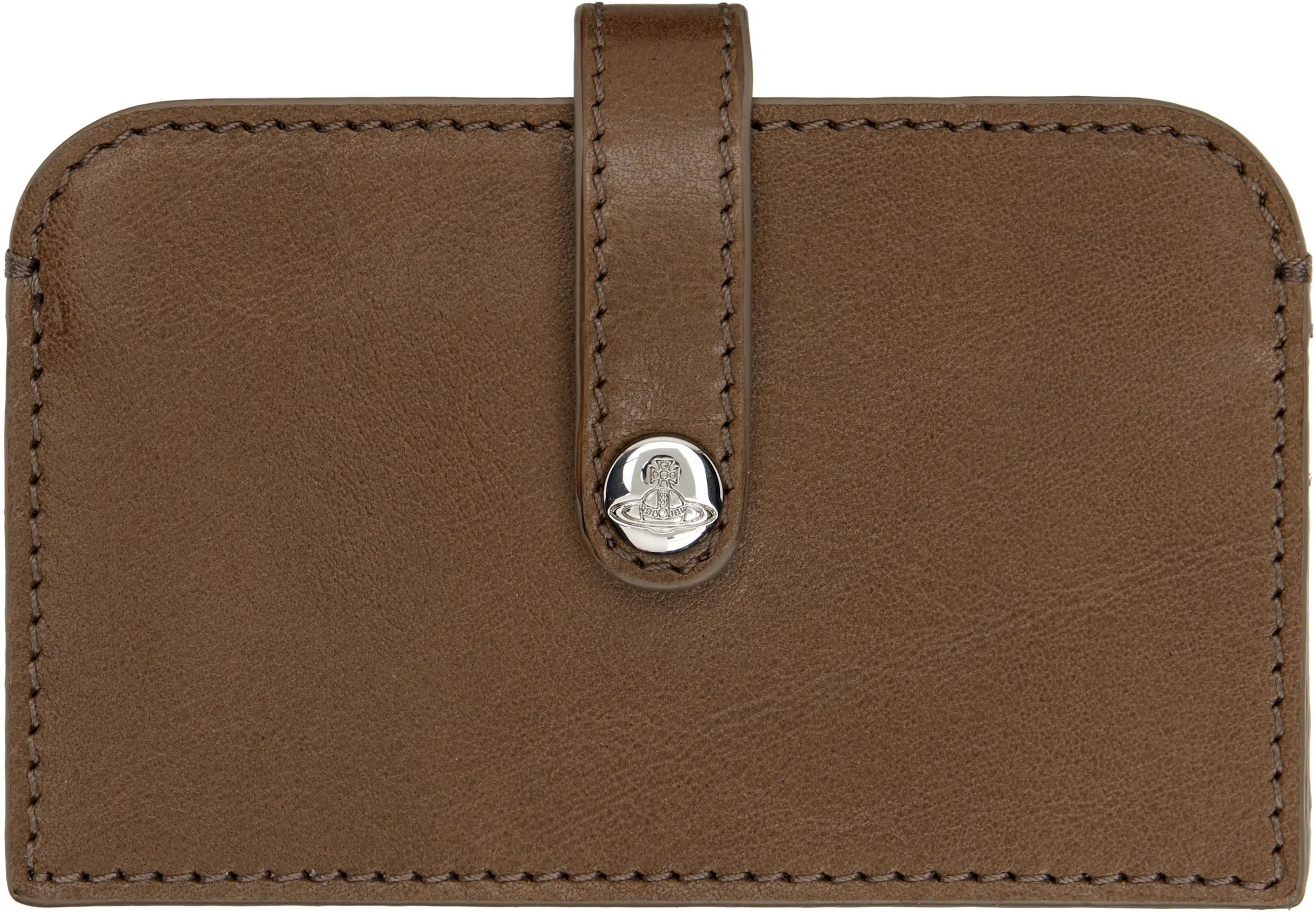 Brown Accordion Card Holder by VIVIENNE WESTWOOD