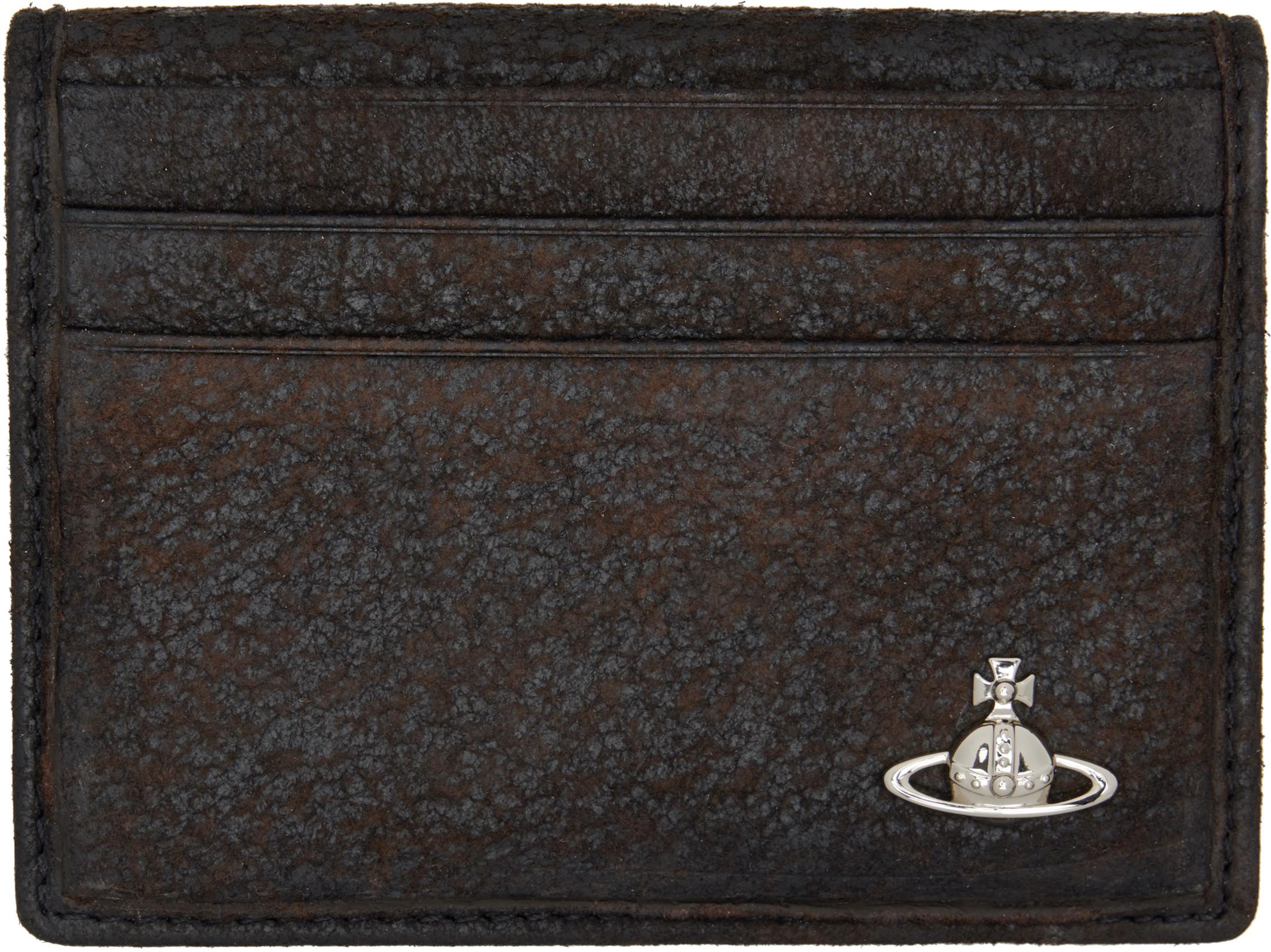Brown Bifold Man Card Holder by VIVIENNE WESTWOOD