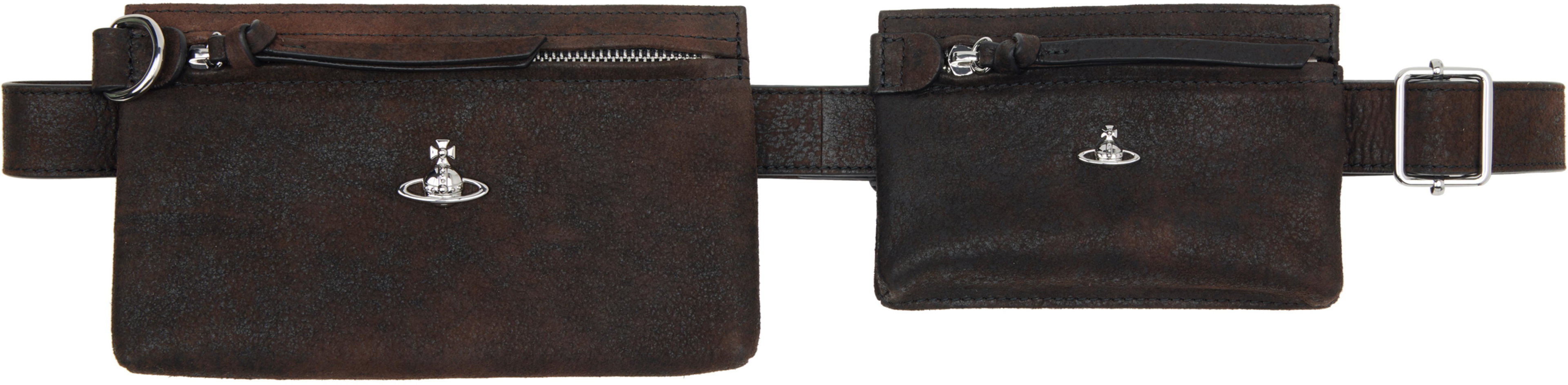Brown Double Pouch Belt by VIVIENNE WESTWOOD