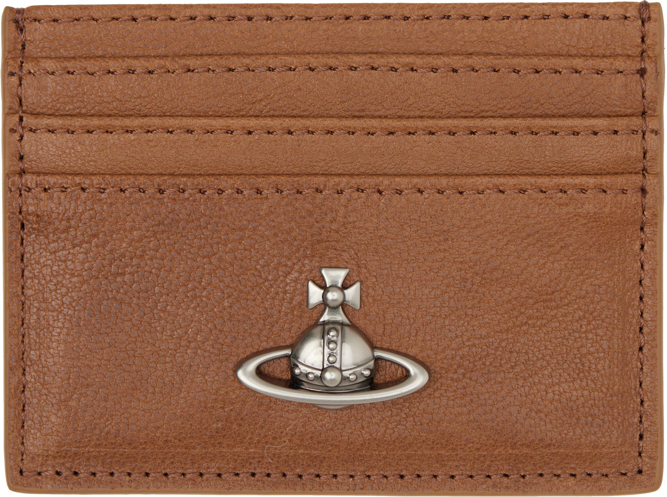Brown Flat Card Holder by VIVIENNE WESTWOOD