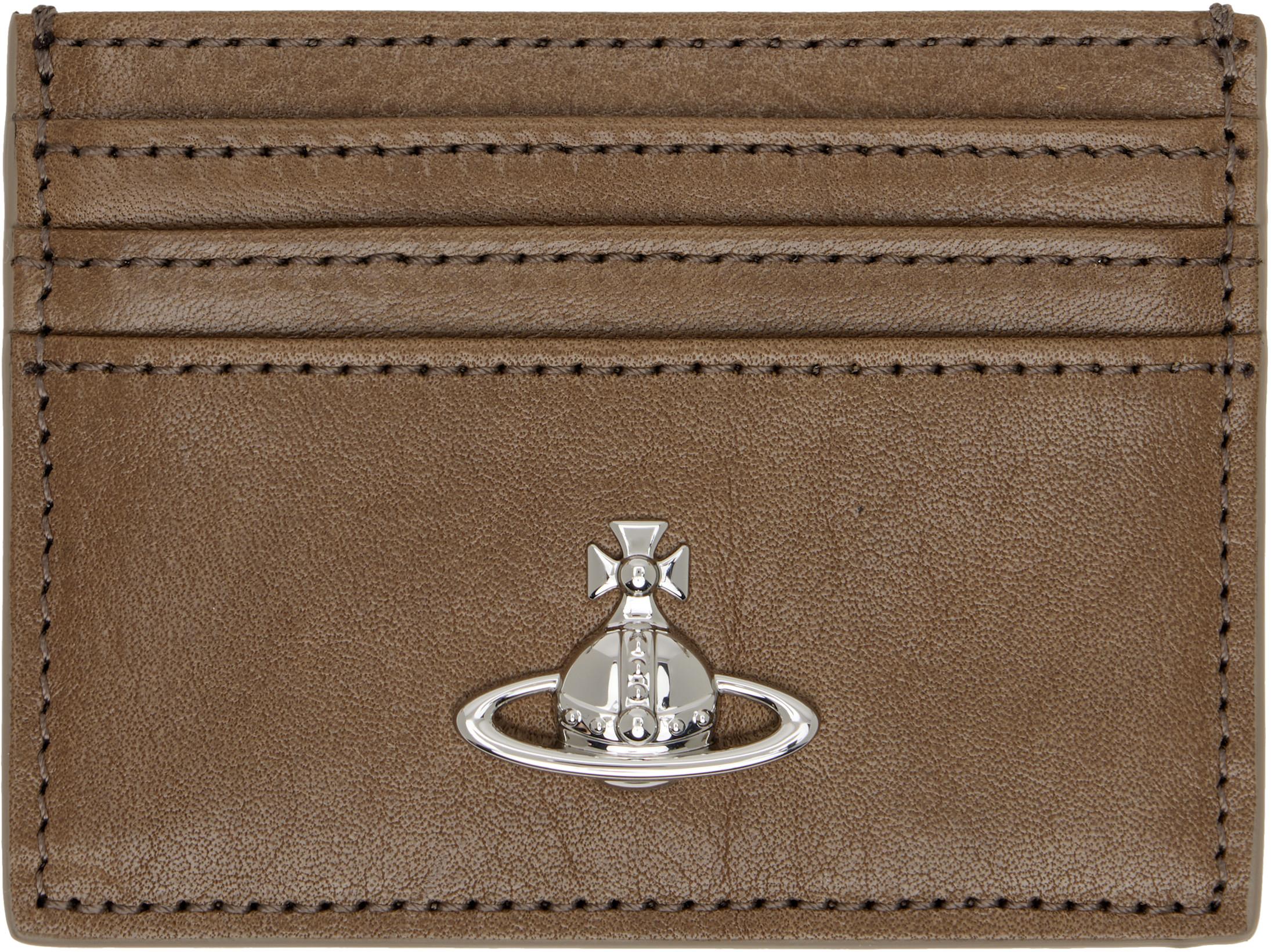Brown Flat Card Holder by VIVIENNE WESTWOOD