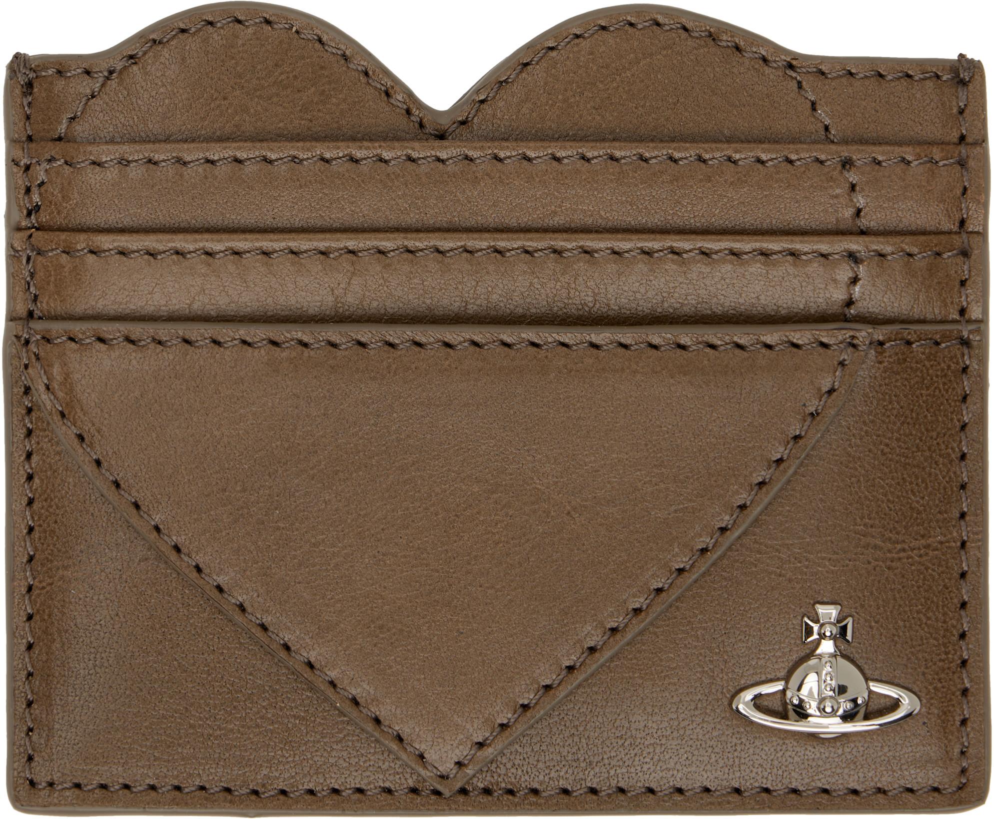 Brown Heart Card Holder by VIVIENNE WESTWOOD