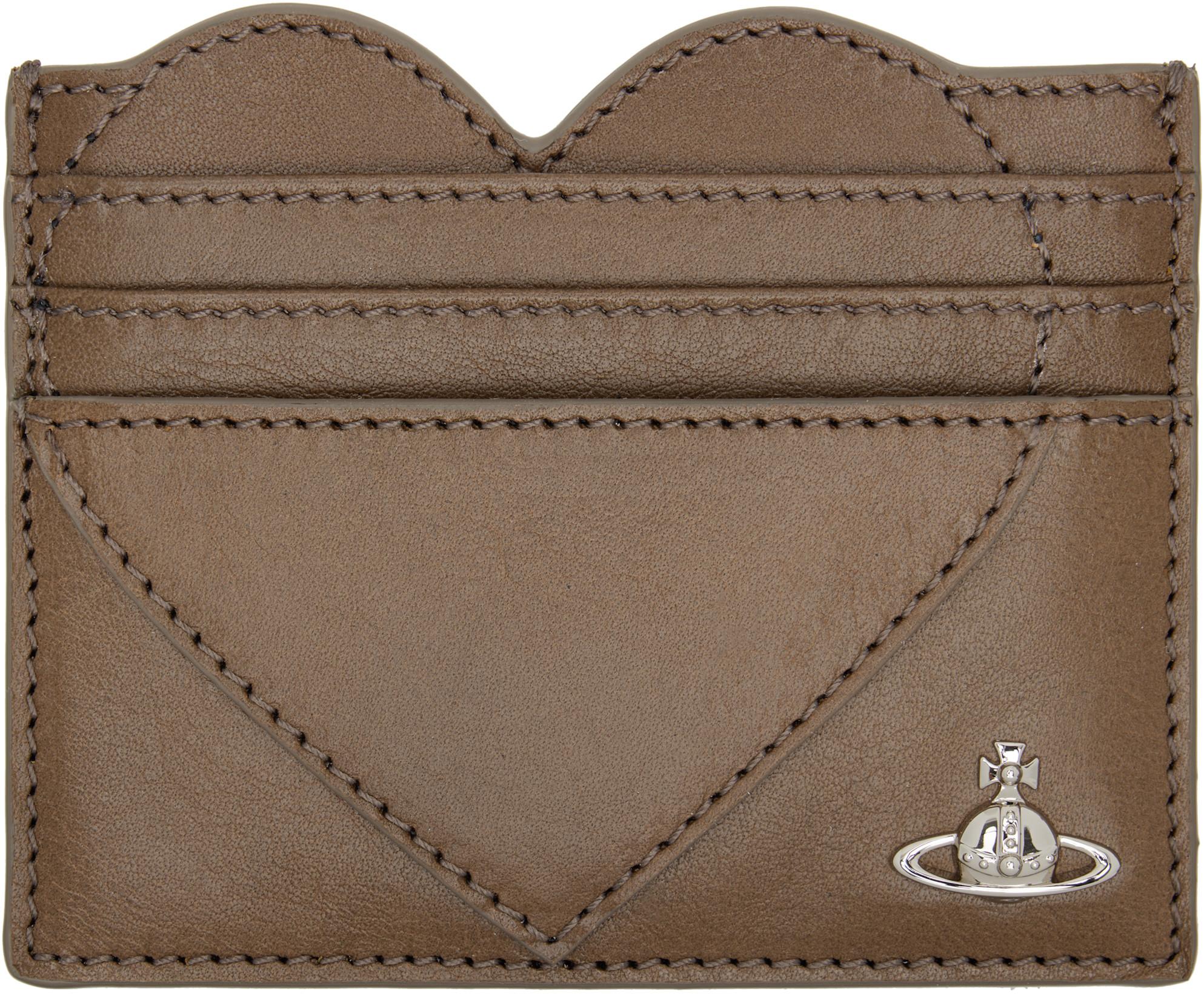 Brown Heart Card Holder by VIVIENNE WESTWOOD