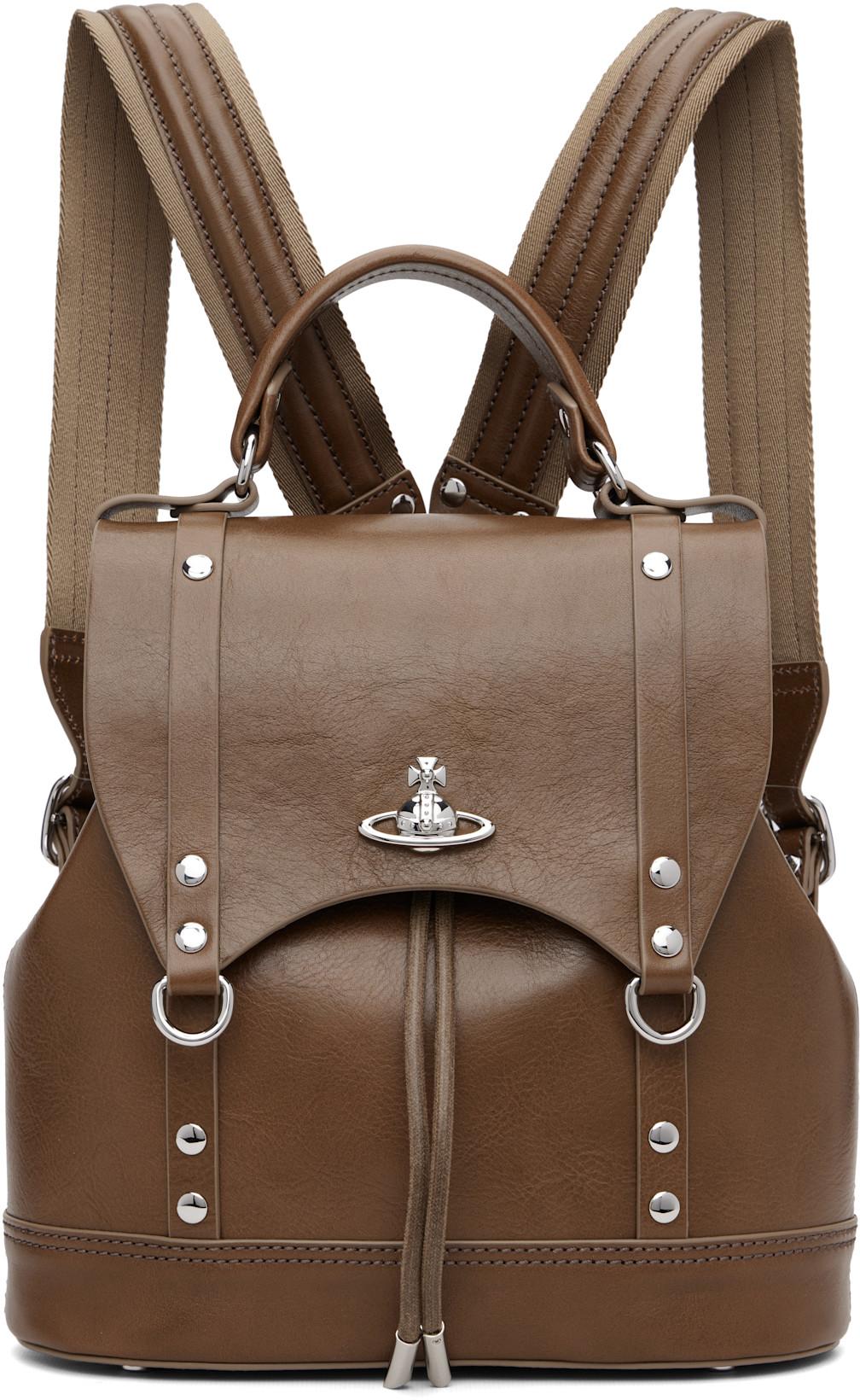 Brown Max Small Backpack by VIVIENNE WESTWOOD