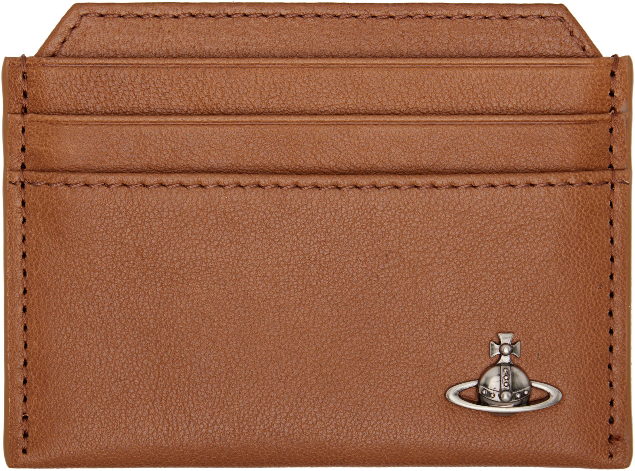 Brown Slim Card Holder by VIVIENNE WESTWOOD