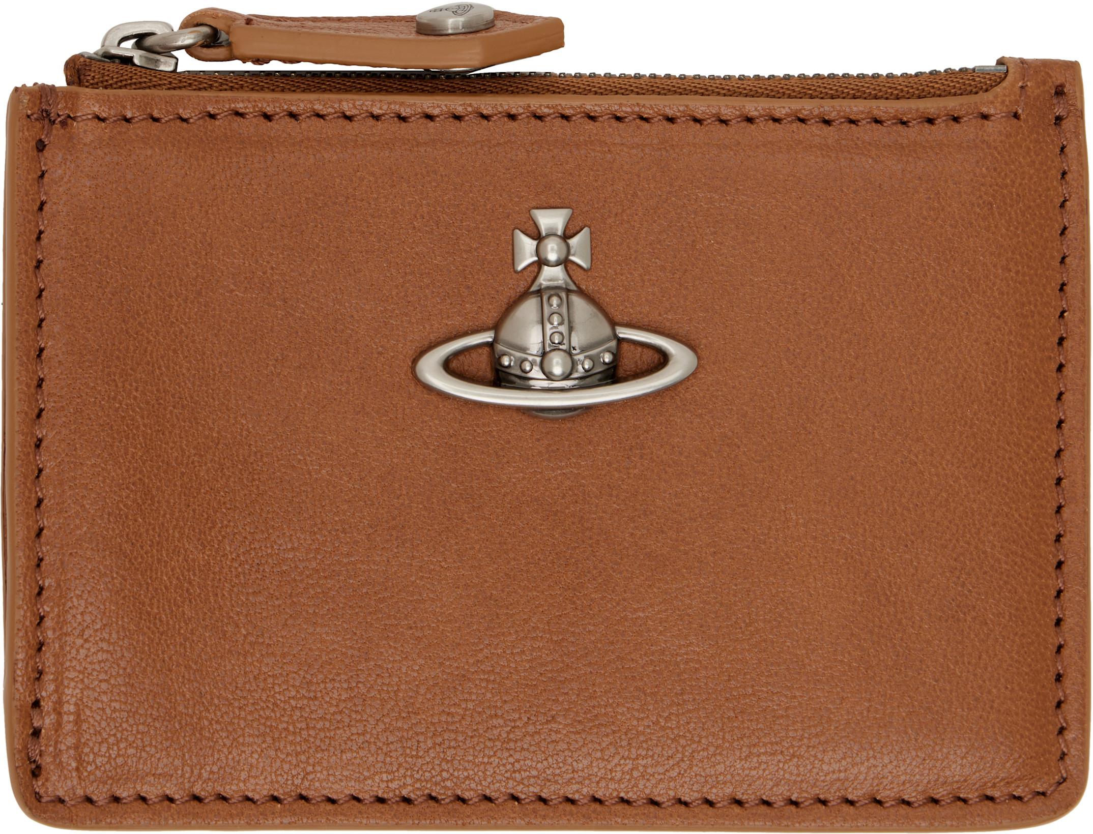 Brown Slim Long Card Holder by VIVIENNE WESTWOOD