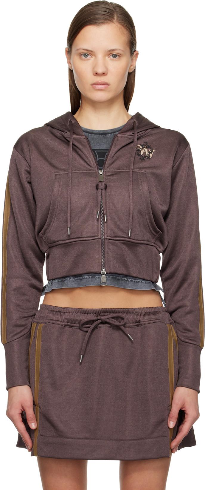 Brown Striped Leo Hoodie by VIVIENNE WESTWOOD
