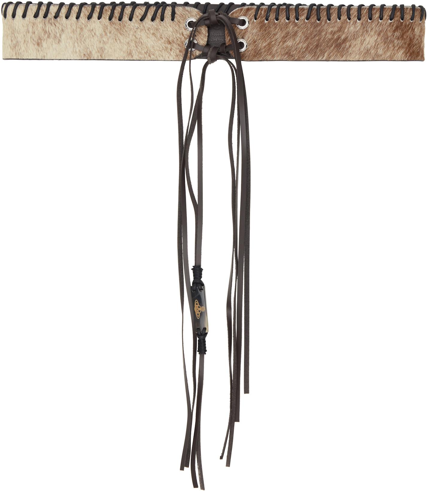 Brown Tassel Tie Belt by VIVIENNE WESTWOOD
