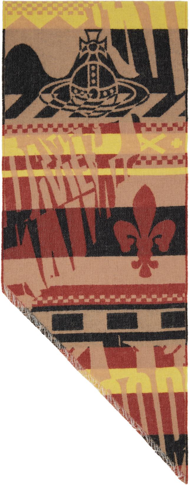 Brown Two Point Scarf by VIVIENNE WESTWOOD