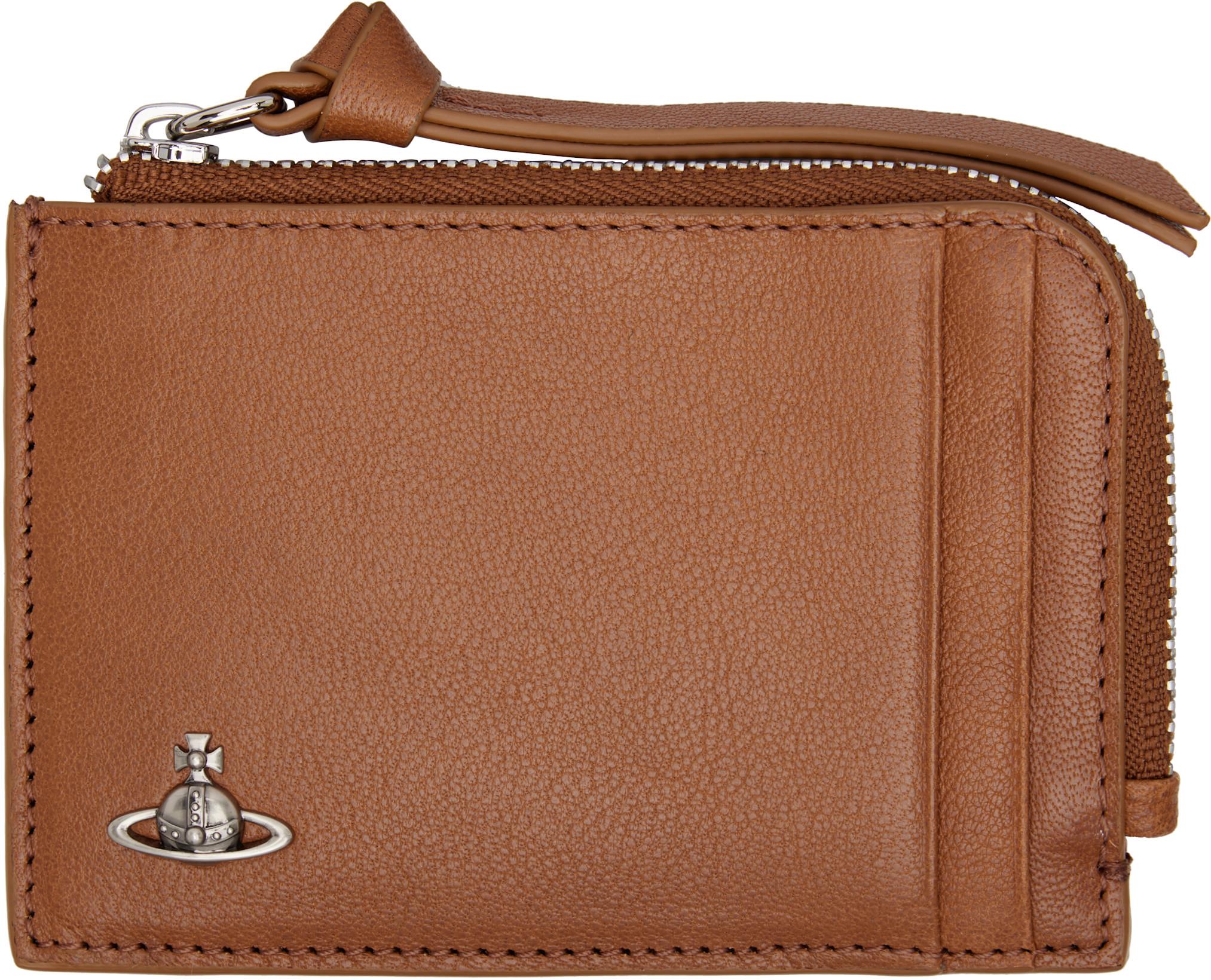 Brown Zip Card Holder by VIVIENNE WESTWOOD