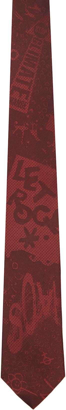 Burgundy 8.5cm 'Rock' Tie by VIVIENNE WESTWOOD