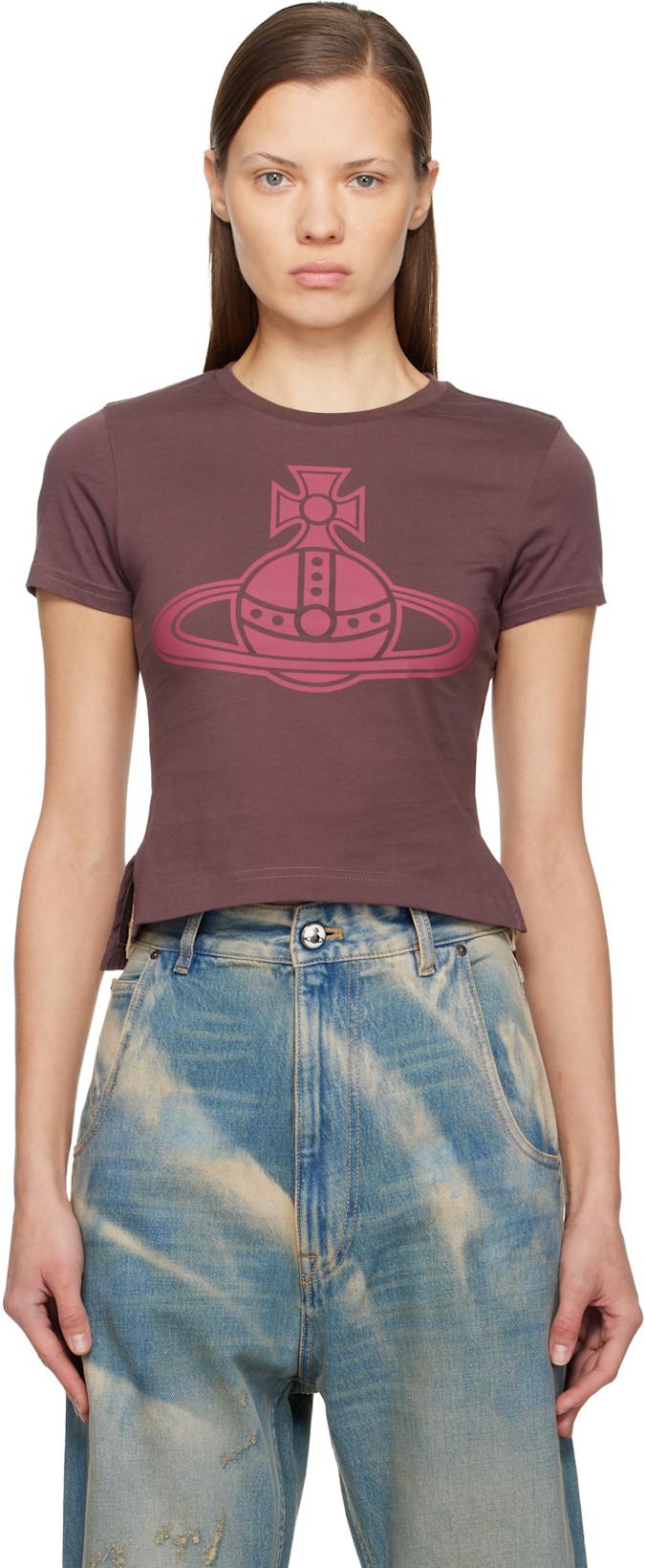 Burgundy Paris Orb Mini Peru T-shirt by VIVIENNE WESTWOOD