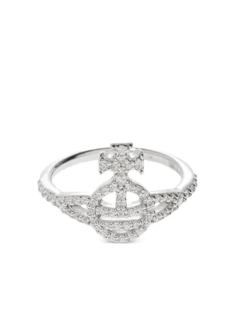 Calliope crystal-embellished logo ring by VIVIENNE WESTWOOD