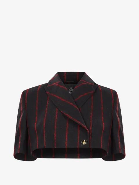 Cut Off pinstripe cropped blazer by VIVIENNE WESTWOOD
