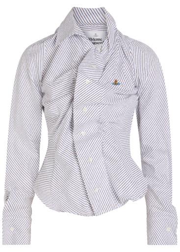 Drunken striped gathered bouclé shirt by VIVIENNE WESTWOOD