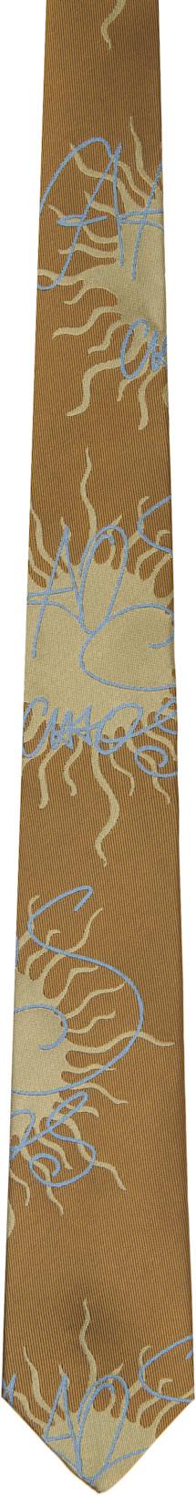 Gold 7cm 'Chaos' Tie by VIVIENNE WESTWOOD
