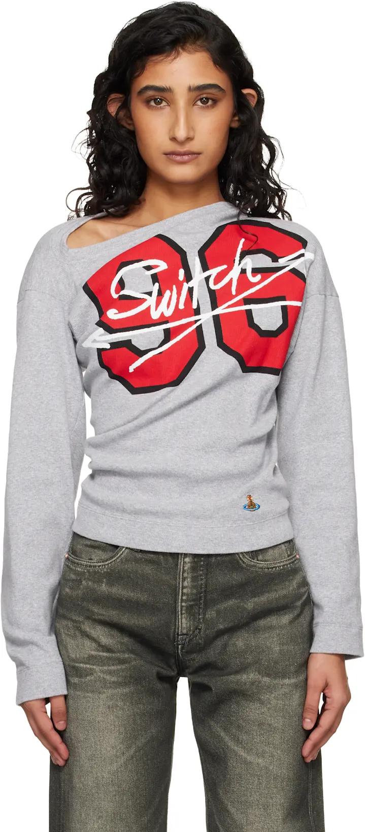 Gray 96 Switch Long Sleeve Hebo T-shirt by VIVIENNE WESTWOOD