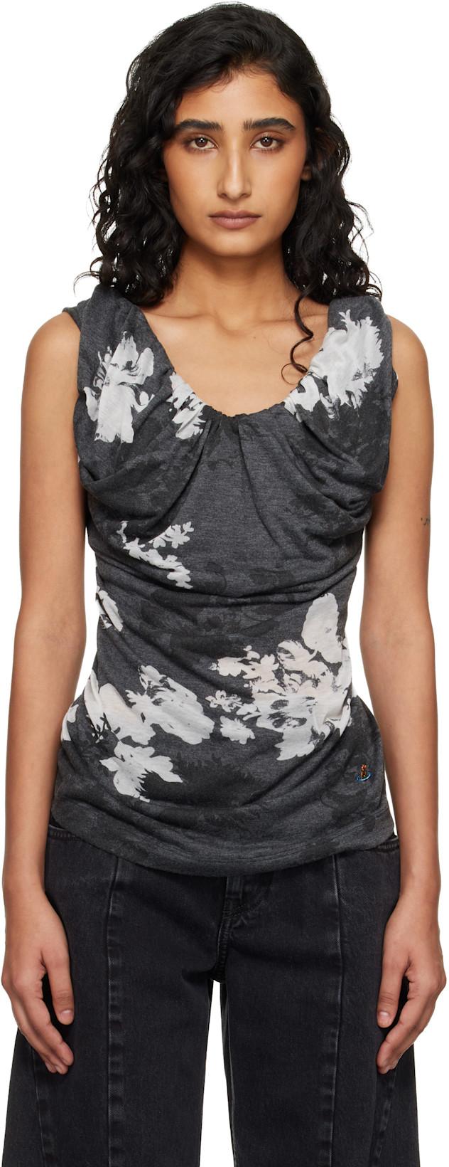 Gray Devore Jersey Ginnie Jersey Top by VIVIENNE WESTWOOD