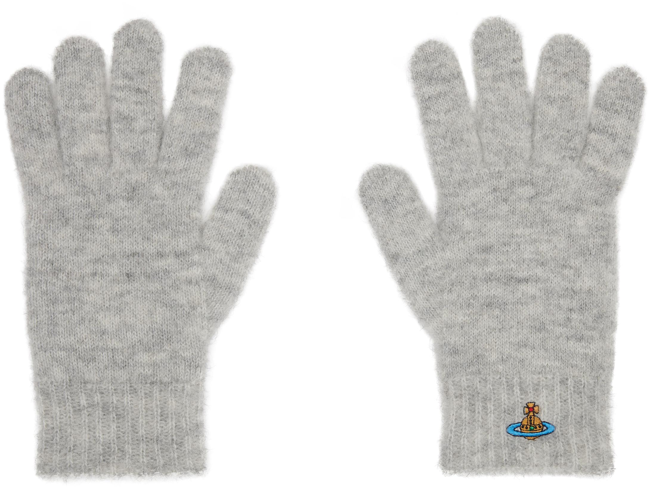 Gray Fluffy Gloves by VIVIENNE WESTWOOD