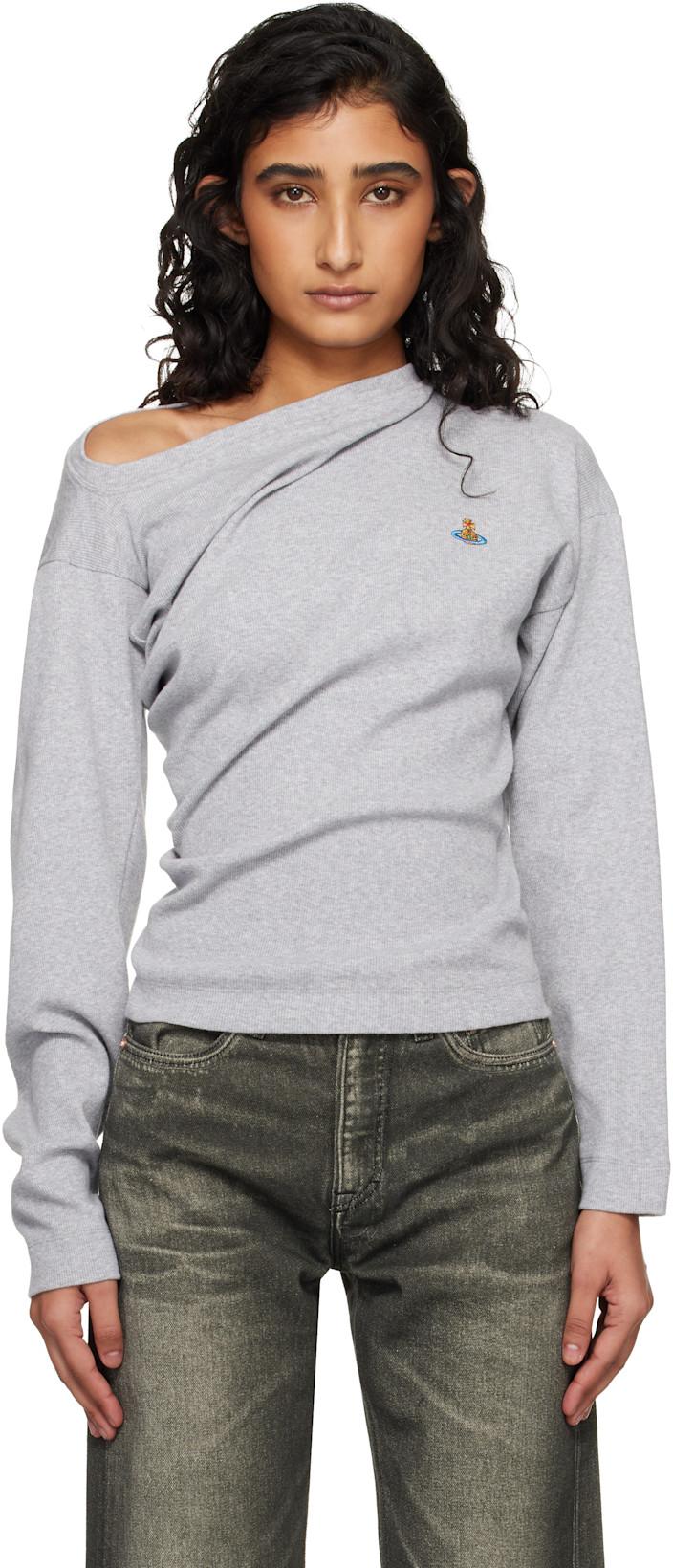 Gray LS Hebo T-shirt by VIVIENNE WESTWOOD
