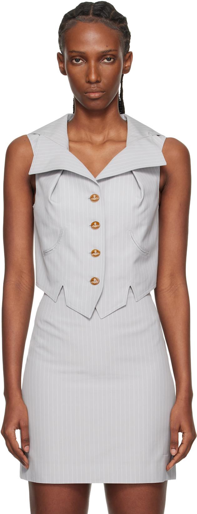 Gray Meryl Waistcoat Vest by VIVIENNE WESTWOOD