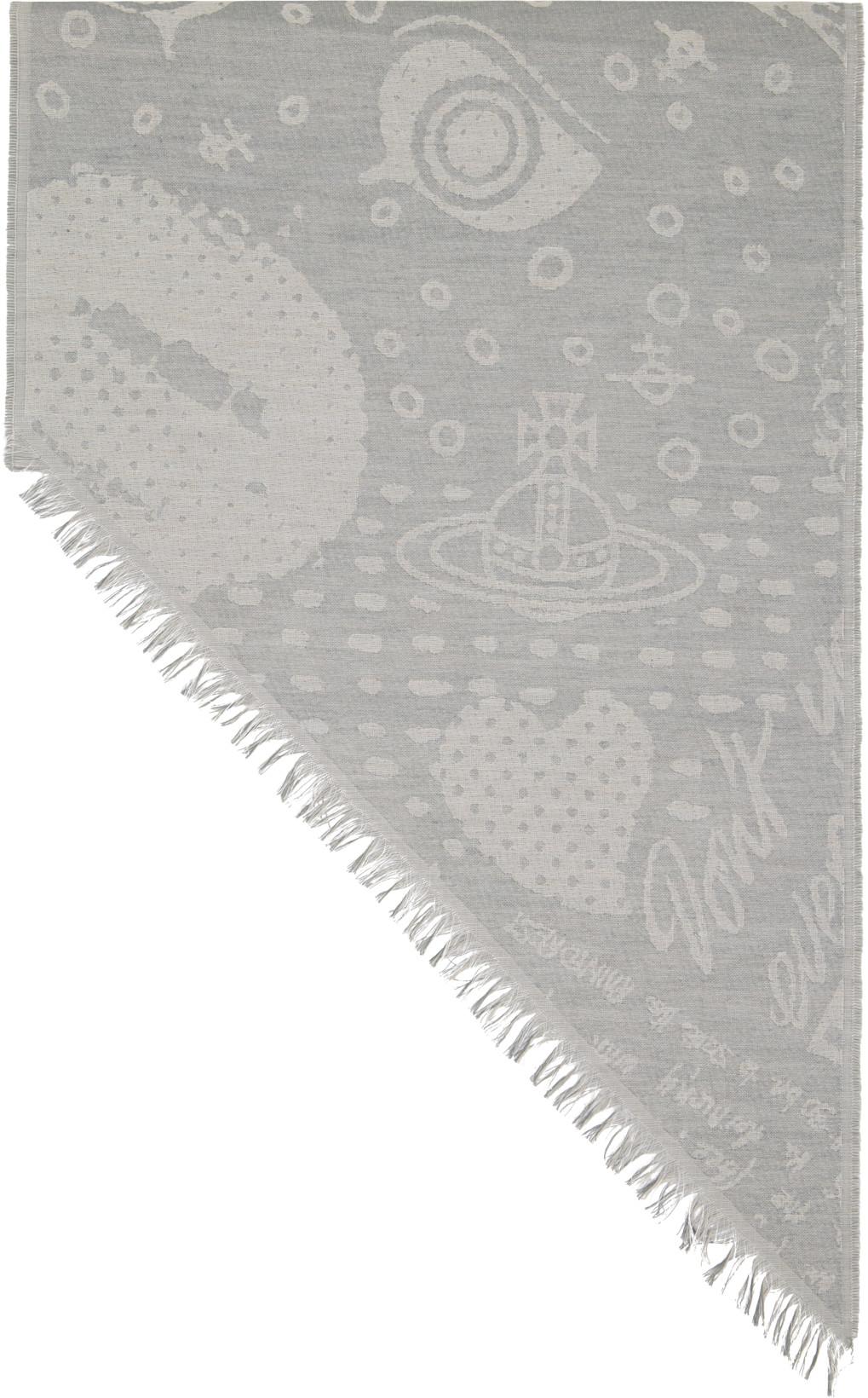 Gray Two Point Scarf by VIVIENNE WESTWOOD