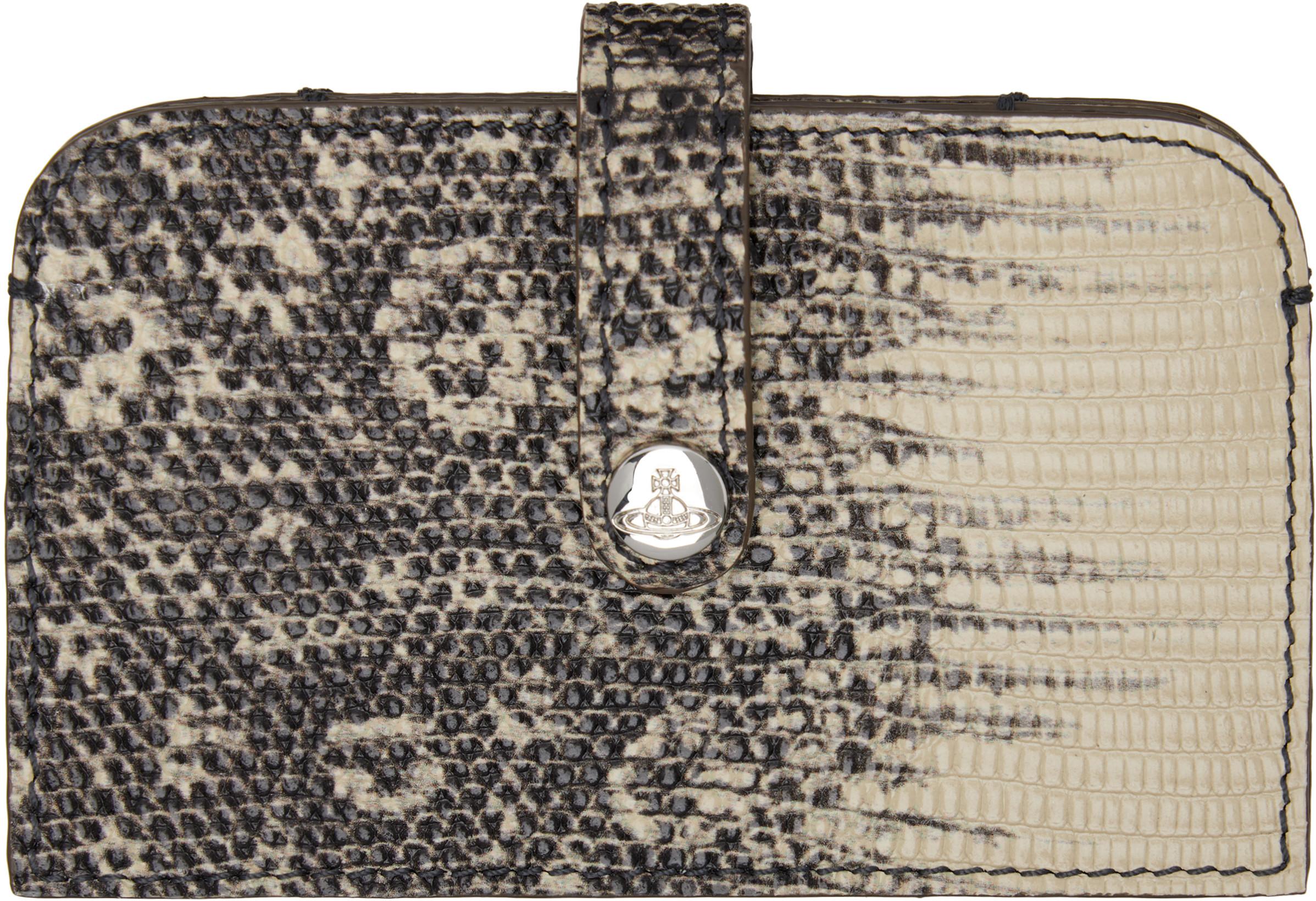 Gray & Off-White Accordion Card Holder by VIVIENNE WESTWOOD