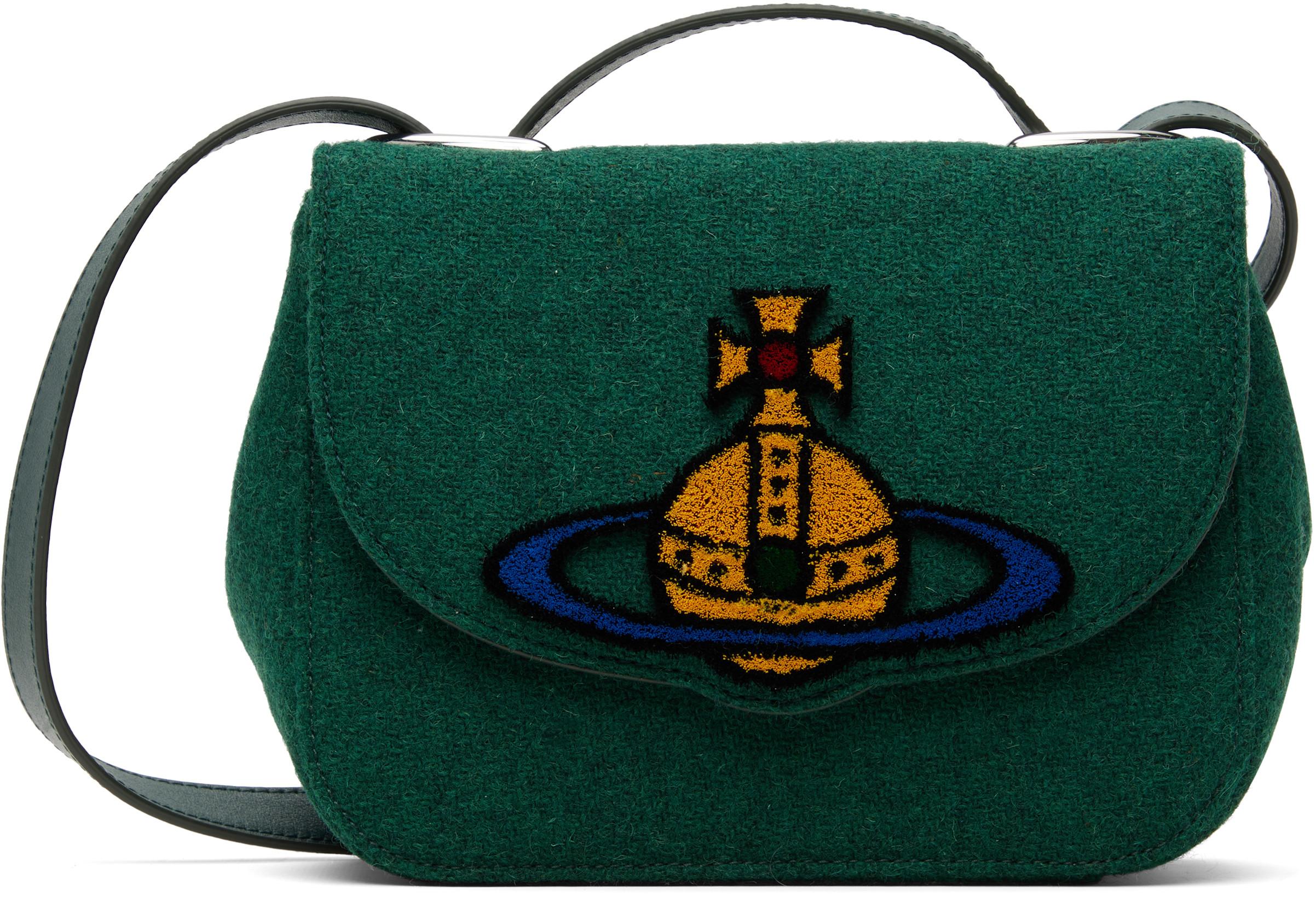 Green Linda Medium Crossbody Bag by VIVIENNE WESTWOOD