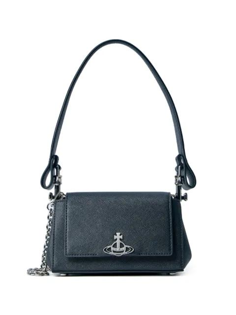 Hazel logo-detail textured shoulder bag by VIVIENNE WESTWOOD