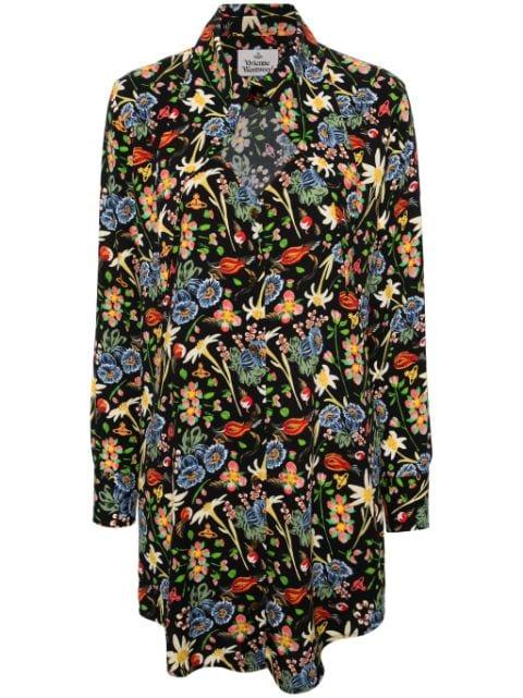 Heart floral-print shirt minidress by VIVIENNE WESTWOOD